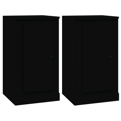 vidaXL Sideboards 2 Stk. Schwarz 37,5x35,5x67,5 cm Holzwerkstoff