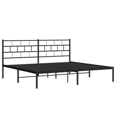 vidaXL Bettgestell mit Kopfteil Metall Schwarz 183x213 cm