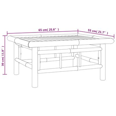 vidaXL 8-tlg. Garten-Lounge-Set mit Cremeweißen Kissen Bambus