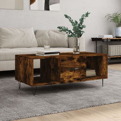 vidaXL Couchtisch Räuchereiche 102x50x40 cm Holzwerkstoff