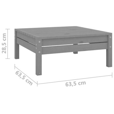 vidaXL 3-tlg. Garten-Lounge-Set Grau Massivholz Kiefer