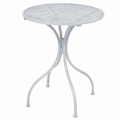 vidaXL 3-tlg. Bistro-Set Stahl Grau-Weiß