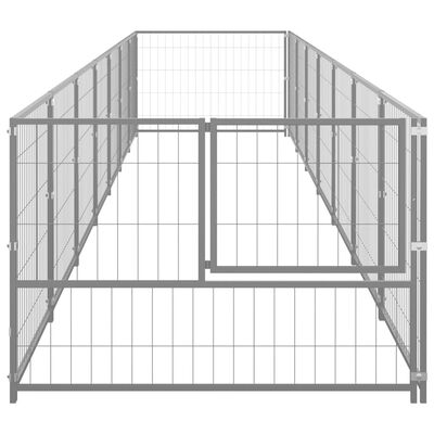 vidaXL Hundezwinger Silbern 7 m² Stahl