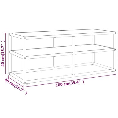 vidaXL TV-Schrank Schwarz mit Hartglas Marmor-Optik 100x40x40 cm