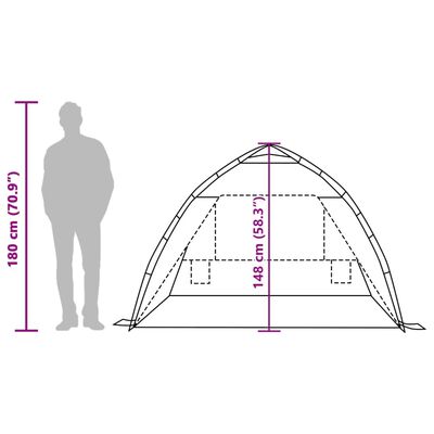 vidaXL Strandzelt 2 Personen Seegrün Quick Release Wasserdicht