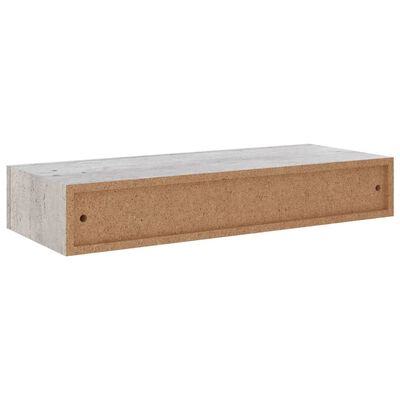 vidaXL Wandregale mit Schubladen 2 Stk. Betongrau 60x23,5x10 cm MDF