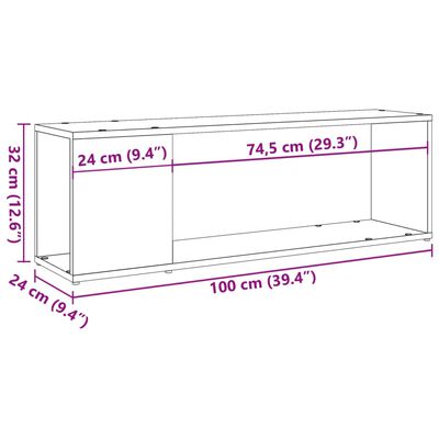 vidaXL TV-Schrank Artisan-Eiche 100x24x32 cm Holzwerkstoff