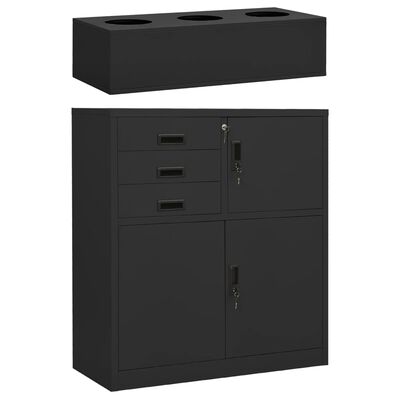 vidaXL Büroschrank mit Pflanzkasten Anthrazit 90x40x125 cm Stahl