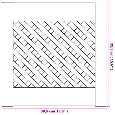 vidaXL Schranktüren 2 Stk. Gitter-Design 39,5x39,5cm Massivholz Kiefer