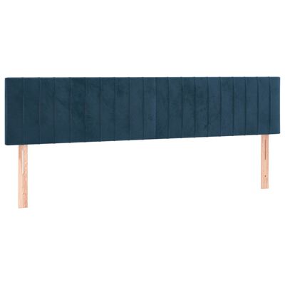 vidaXL Boxspringbett mit Matratze Dunkelblau 200x200 cm Samt