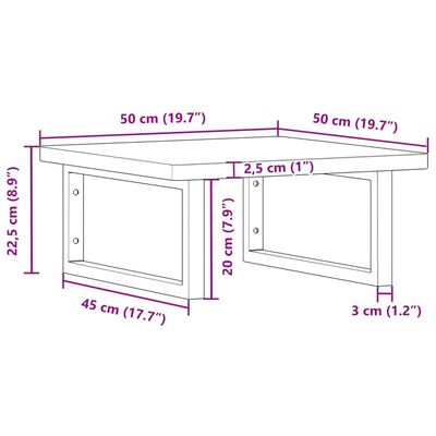 vidaXL Waschbeckenregal Wandmontage Stahl und Massivholz Buche