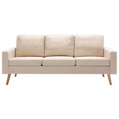 vidaXL 3-Sitzer-Sofa Creme Stoff