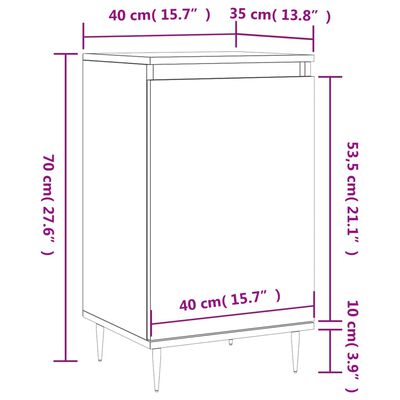 vidaXL Sideboards 2 Stk. Schwarz 40x35x70 cm Holzwerkstoff