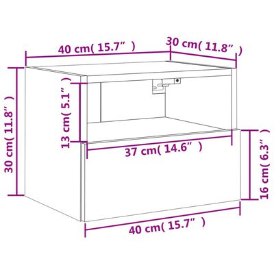 vidaXL TV-Wandschränke 2 Stk. Schwarz 40x30x30 cm Holzwerkstoff