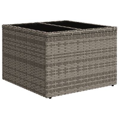 vidaXL 9-tlg. Garten-Sofagarnitur mit Kissen Grau Poly Rattan