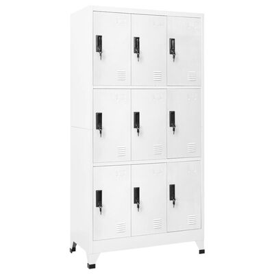 vidaXL Schließfachschrank Weiß 90x45x180 cm Stahl