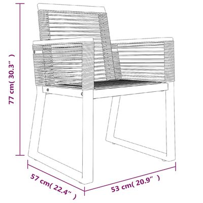 vidaXL 7-tlg. Garten-Essgruppe Schwarz PVC-Rattan