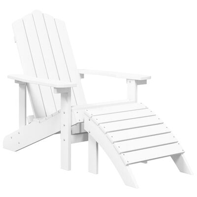 vidaXL Adirondack-Gartenstühle mit Hocker & Tisch HDPE Weiß