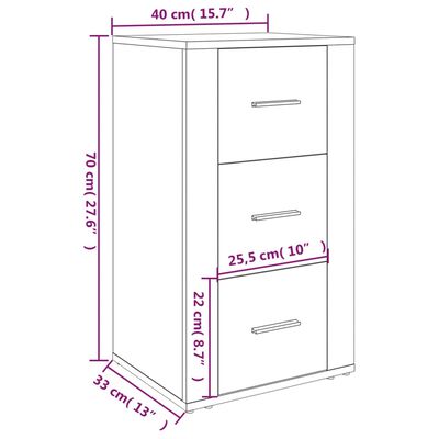 vidaXL Sideboard Betongrau 40x33x70 cm Holzwerkstoff