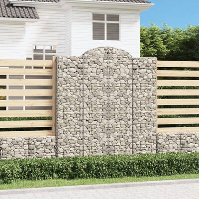 vidaXL Gabionen mit Hochbogen 11Stk. 200x50x220/240cm Verzinktes Eisen