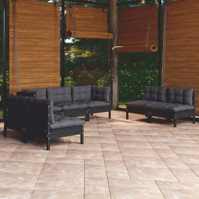 vidaXL 7-tlg. Garten-Lounge-Set mit Kissen Massivholz Kiefer