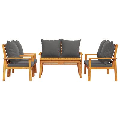 vidaXL 5-tlg. Garten-Lounge-Set mit Kissen Massivholz Akazie