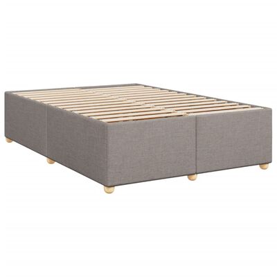 vidaXL Boxspringbett mit Matratze Taupe 160x200 cm Stoff