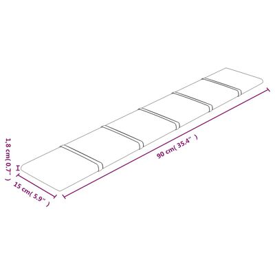 vidaXL Wandpaneele 12 Stk. Weinrot 90x15 cm Stoff 1,62 m²