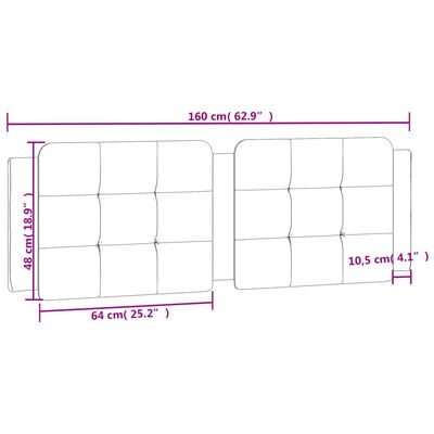 vidaXL Kopfteil-Kissen Grau 160 cm Kunstleder