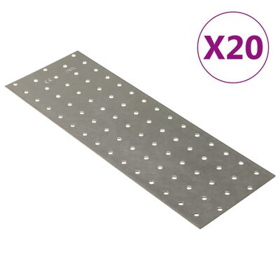 vidaXL Lochplatten 20 Stk. 2 mm 300x100 mm Verzinkter Stahl