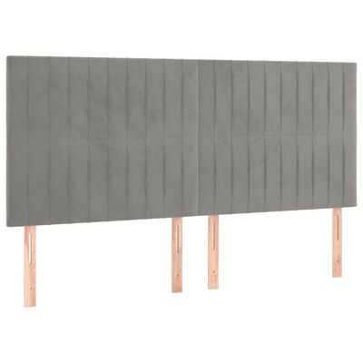 vidaXL Kopfteile 4 Stk. Hellgrau 100x5x78/88 cm Samt