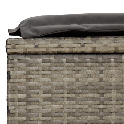 vidaXL Sonnenliege 1 Stk. mit Tisch Grau Poly Rattan