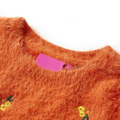 Kinderpullover Gestrickt Dunkelorange 116