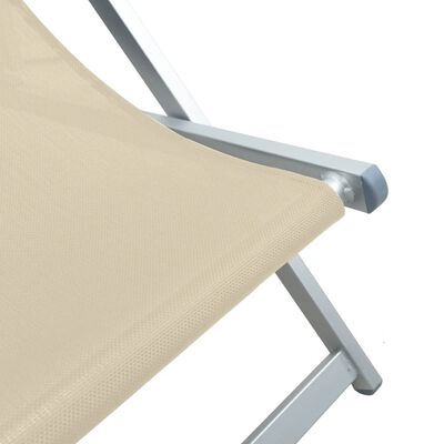 vidaXL Strandstühle 2 Stk. Klappbar Creme Aluminium und Textilene