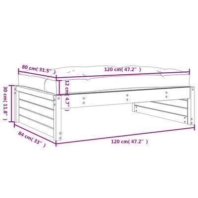 vidaXL Gartenhocker 120x80 cm Massivholz Douglasie