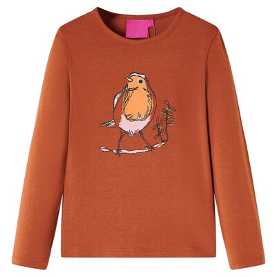 Kinder-Langarmshirt Cognac 140