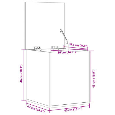 vidaXL Truhe Braun Eiche-Optik 40x42x46 cm Holzwerkstoff