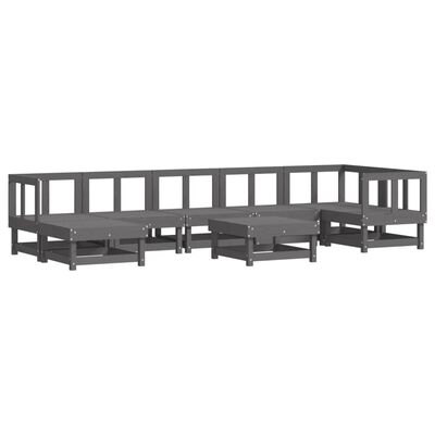 vidaXL 8-tlg. Garten-Lounge-Set Grau Massivholz Kiefer