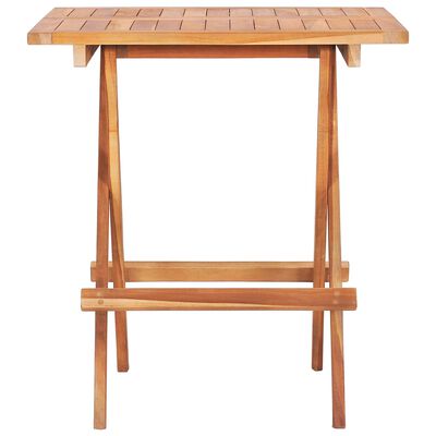 vidaXL 3-tlg. Bistro-Set mit Grünen Kissen Massivholz Teak