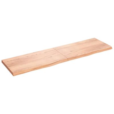 vidaXL Waschtischplatte Hellbraun 220x60x(2-6) cm Massivholz Behandelt