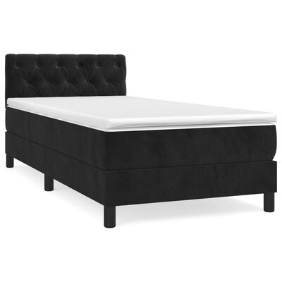 vidaXL Boxspringbett mit Matratze Schwarz 80x200 cm Samt