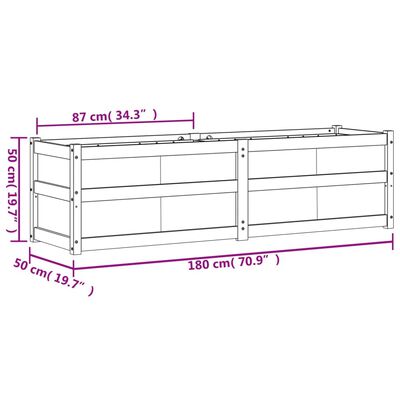 vidaXL Pflanzkübel 180x50x50 cm Massivholz Kiefer