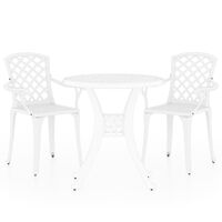 vidaXL 3-tlg. Bistro-Set Aluminiumguss Weiß