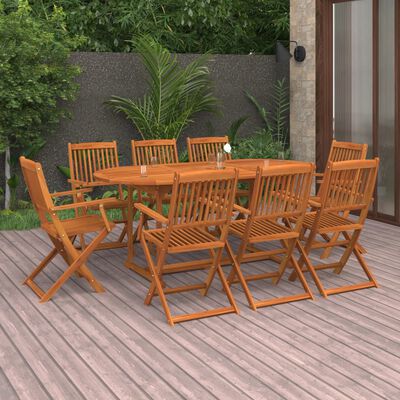 vidaXL 9-tlg. Garten-Essgruppe 180x90x75 cm Massivholz Akazie