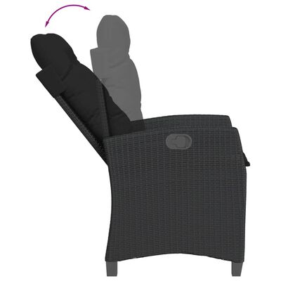 vidaXL 5-tlg. Garten-Essgruppe mit Kissen Schwarz Poly Rattan