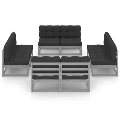 vidaXL 8-tlg. Garten-Lounge-Set mit Kissen Kiefer Massivholz