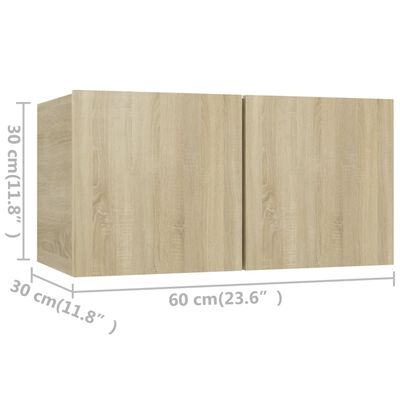 vidaXL 3-tlg. TV-Schrank-Set Sonoma-Eiche Holzwerkstoff