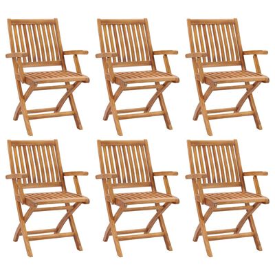 vidaXL Klappbare Gartenstühle 6 Stk. Massivholz Teak