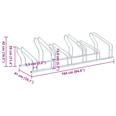 vidaXL Fahrradständer für 6 Fahrräder Freistehend Verzinkter Stahl