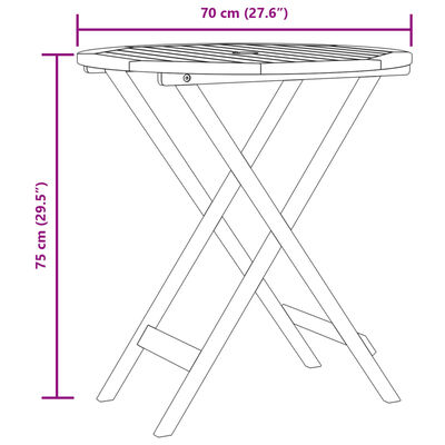 vidaXL 3-tlg. Bistro-Set Schwarz Poly Rattan und Massivholz